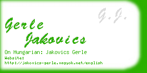 gerle jakovics business card